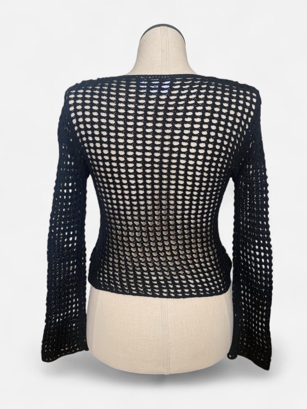 Daisy Black Open-Knit Star Appliqué Sweater - Picture 3 of 5